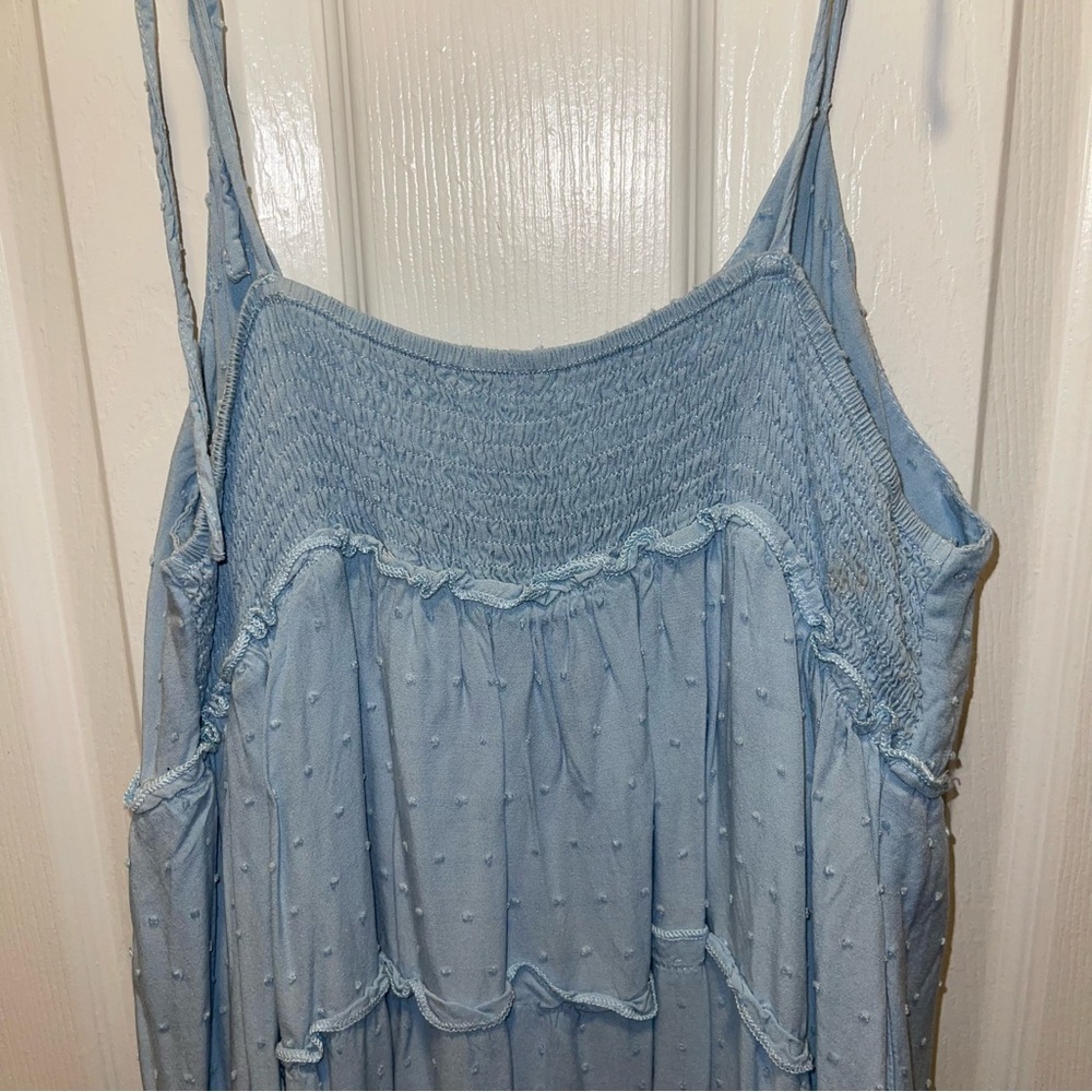 Chic Light Blue Ruffle Mini Dress - Picture 7 of 12
